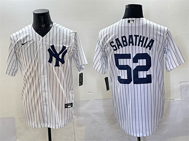 New York Yankees #52 C.C. Sabathia White Cool Base Stitched Jersey New York Yankees #52 C.C. Sabathia White Cool Base Stitched Jersey