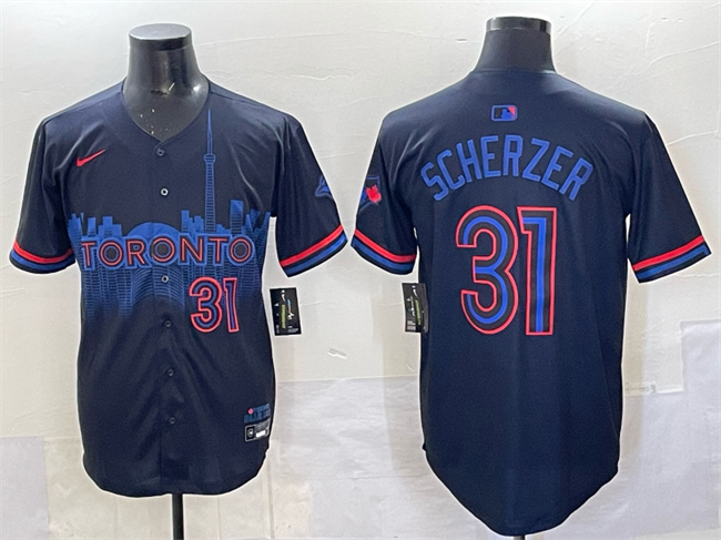 Toronto Blue Jays #31 Max Scherzer Navy 2024 City Connect Limited Stitched Baseball Jersey  Toronto Blue Jays #31 Max Scherzer Navy 2024 City Connect Limited Stitched Baseball Jersey