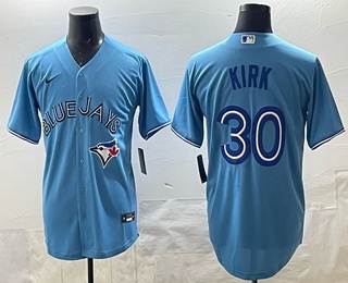 Toronto Blue Jays #30 Alejandro Kirk Light Blue Cool Base Stitched Jersey  Toronto Blue Jays #30 Alejandro Kirk Light Blue Cool Base Stitched Jersey