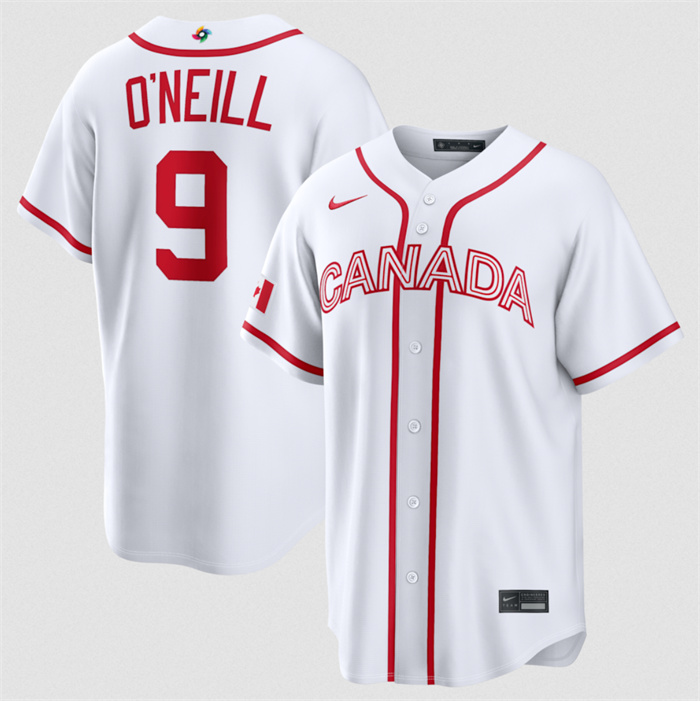 Canada Baseball #9 Tyler O'Neill White 2026 World Baseball Classic Home Stadium Stitched Jersey Canada Baseball #9 Tyler O'Neill White 2026 World Baseball Classic Home Stadium Stitched Jersey