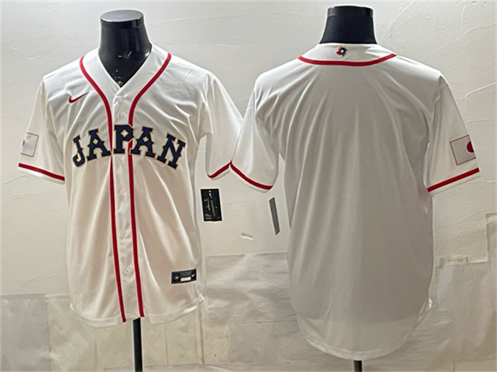 Japan Baseball Blank White 2026 World Baseball Classic Home Stadium Stitched Jersey Japan Baseball Blank White 2026 World Baseball Classic Home Stadium Stitched Jersey