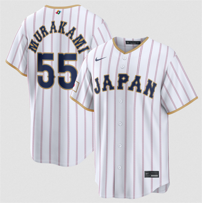 Japan Baseball #55 Munetaka Murakami White 2026 World Baseball Classic Home Stadium Stitched Jersey Japan Baseball #55 Munetaka Murakami White 2026 World Baseball Classic Home Stadium Stitched Jersey