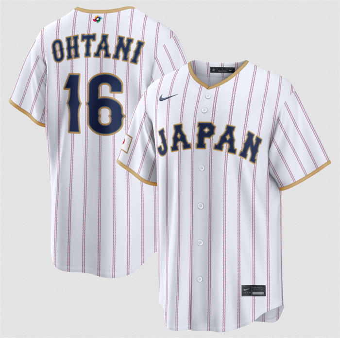 Japan Baseball #16 Shohei Ohtani White 2026 World Baseball Classic Home Stadium Stitched Jersey Japan Baseball #16 Shohei Ohtani White 2026 World Baseball Classic Home Stadium Stitched Jersey