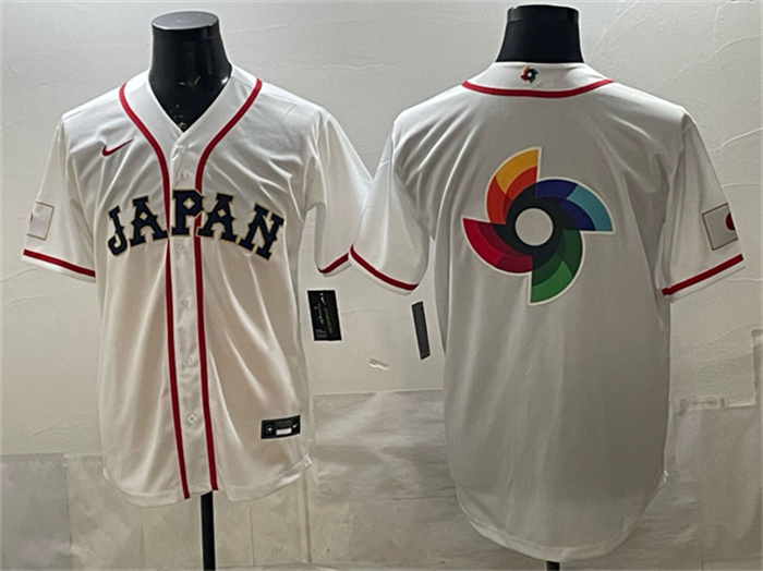 Japan Baseball Team Big Logo White 2026 World Baseball Classic Home Stadium Stitched Jersey Japan Baseball Team Big Logo White 2026 World Baseball Classic Home Stadium Stitched Jersey