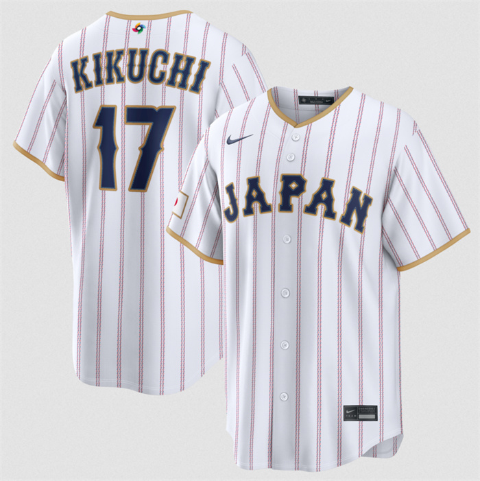 Japan Baseball #17 Yusei Kikuchi White 2026 World Baseball Classic Home Stadium Stitched Jersey Japan Baseball #17 Yusei Kikuchi White 2026 World Baseball Classic Home Stadium Stitched Jersey