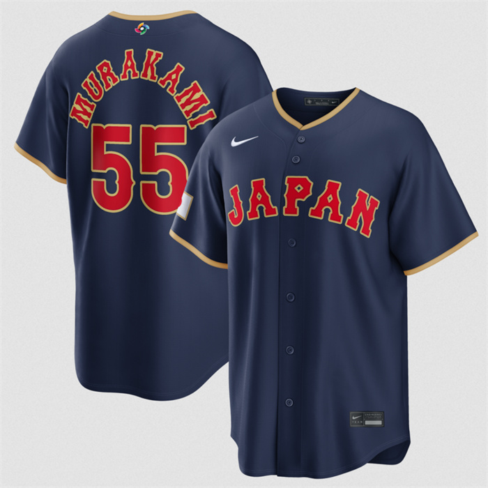 Japan Baseball #55 Munetaka Murakami Navy 2026 World Baseball Classic Road Stadium Stitched Jersey Japan Baseball #55 Munetaka Murakami Navy 2026 World Baseball Classic Road Stadium Stitched Jersey