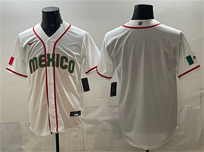 Mexico Baseball Blank White 2026 World Baseball Classic Home Stadium Stitched Jersey Mexico Baseball Blank White 2026 World Baseball Classic Home Stadium Stitched Jersey