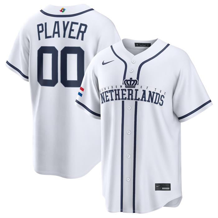 Netherlands Baseball Active Player Custom White 2026 World Baseball Classic Home Stadium Stitched Jersey Netherlands Baseball Active Player Custom White 2026 World Baseball Classic Home Stadium Stitched Jersey