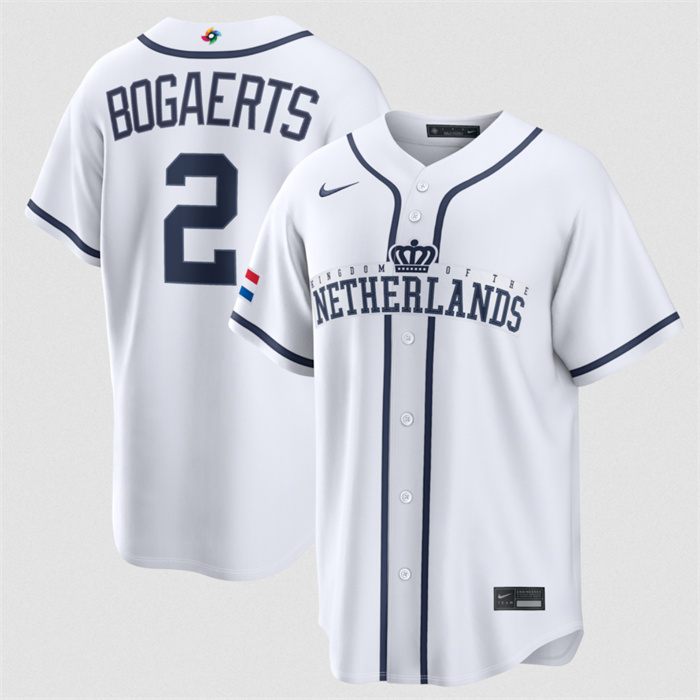 Netherlands Baseball #2 Xander Bogaerts White 2026 World Baseball Classic Home Stadium Stitched Jersey Netherlands Baseball #2 Xander Bogaerts White 2026 World Baseball Classic Home Stadium Stitched Jersey