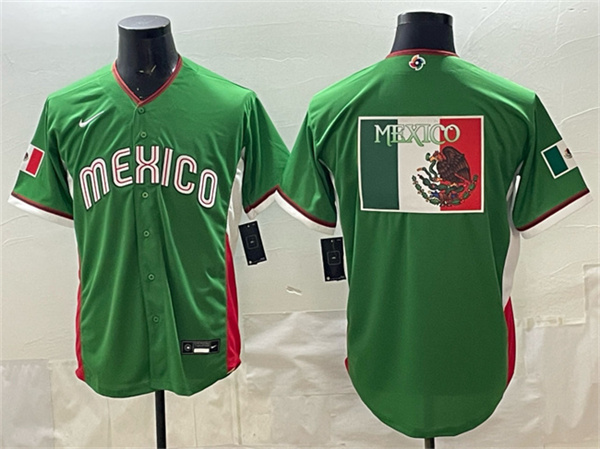 Mexico Baseball Team Big Logo Green 2026 World Baseball Classic Home Stadium Stitched Jersey Mexico Baseball Team Big Logo Green 2026 World Baseball Classic Home Stadium Stitched Jersey