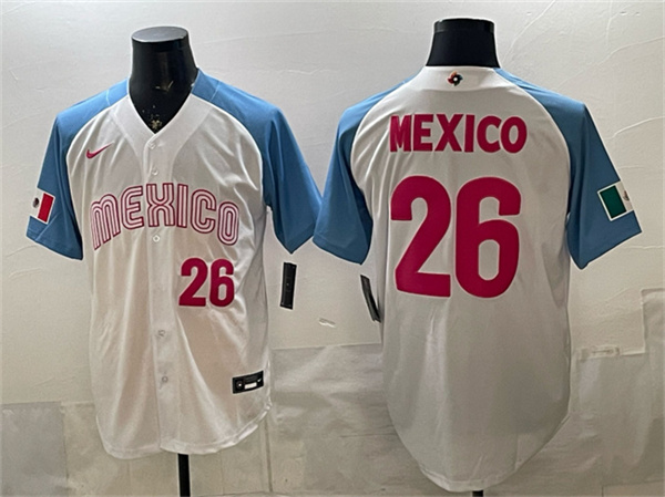 Mexico Baseball #26 Mexico White 2026 World Baseball Classic Home Stadium Stitched Jersey Mexico Baseball #26 Mexico White 2026 World Baseball Classic Home Stadium Stitched Jersey