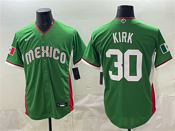 Mexico Baseball #30 Alejandro Kirk Green 2026 World Baseball Classic Home Stadium Stitched Jersey Mexico Baseball #30 Alejandro Kirk Green 2026 World Baseball Classic Home Stadium Stitched Jersey