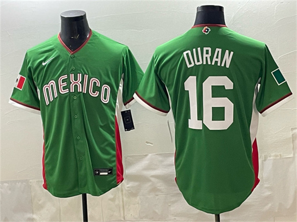 Mexico Baseball #16 Jarren Duran Green 2026 World Baseball Classic Home Stadium Stitched Jersey Mexico Baseball #16 Jarren Duran Green 2026 World Baseball Classic Home Stadium Stitched Jersey