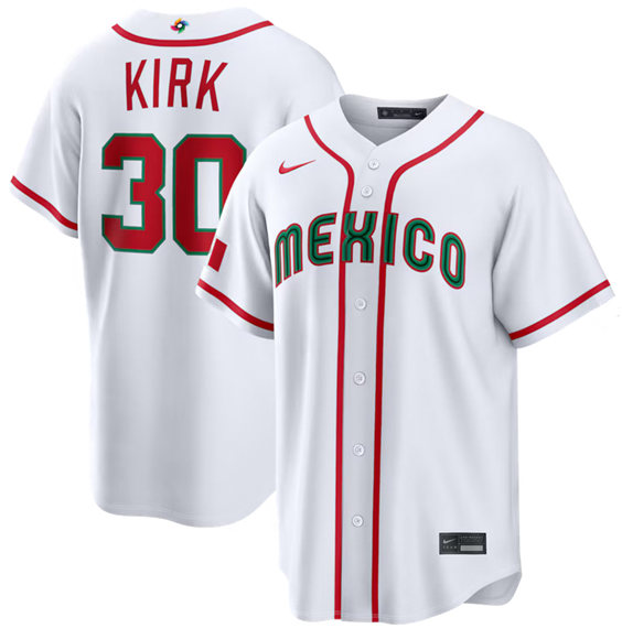 Mexico Baseball #30 Alejandro Kirk White 2026 World Baseball Classic Home Stadium Stitched Jersey Mexico Baseball #30 Alejandro Kirk White 2026 World Baseball Classic Home Stadium Stitched Jersey