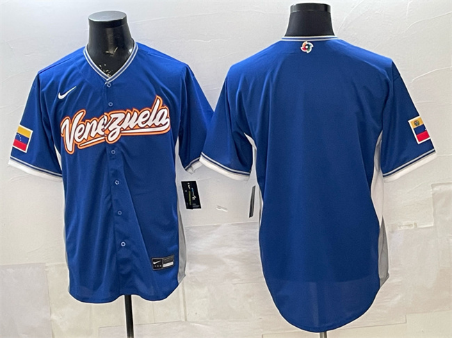 Venezuela Baseball Blank Blue 2026 World Baseball Classic Road Stadium Stitched Jersey Venezuela Baseball Blank Blue 2026 World Baseball Classic Road Stadium Stitched Jersey