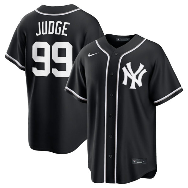 New York Yankees #99 Aaron Judge Black Out Stitched Baseball Jersey