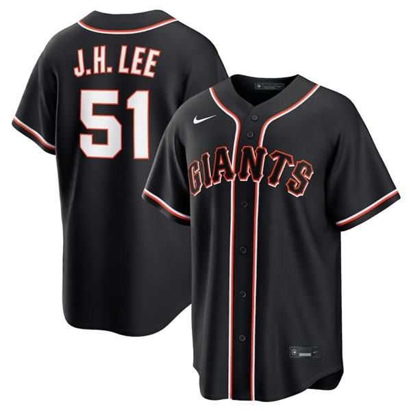 San Francisco Giants #51 Jung Hoo Lee Black Out Stitched Baseball Jersey