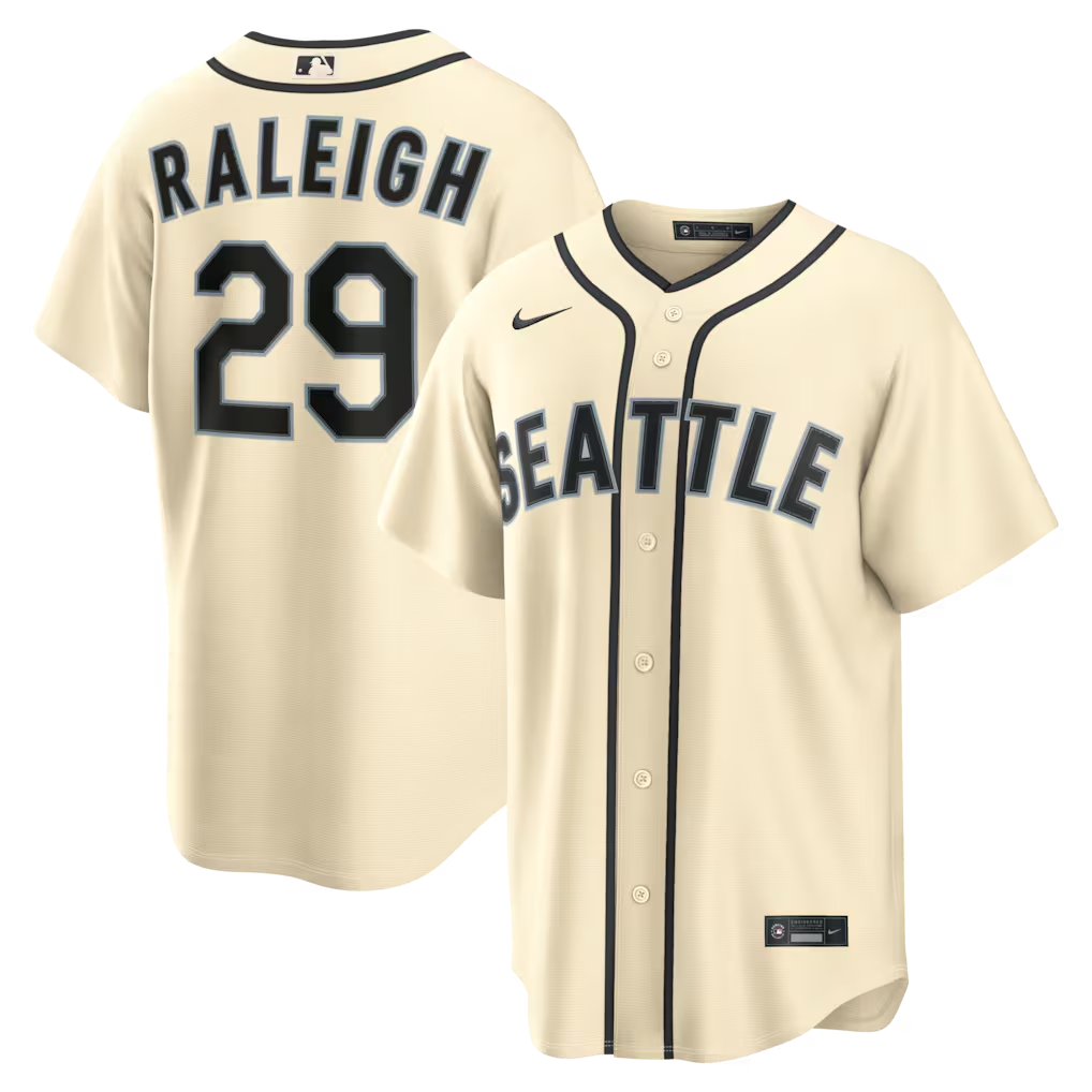 Seattle Mariners #29 Cal Raleigh Cream Nike Alternate Jersey