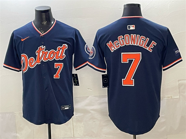 Detroit Tigers #7 Kevin McGonigle Navy 2026 Alternate Vapor Premier Limited Stitched Baseball Jersey Detroit Tigers #7 Kevin McGonigle Navy 2026 Alternate Vapor Premier Limited Stitched Baseball Jersey