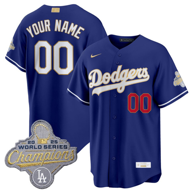 Los Angeles Dodgers ACTIVE PLAYER Custom Royal 2026 Alternate Gold Collection Stadium Stitched Baseball Jersey