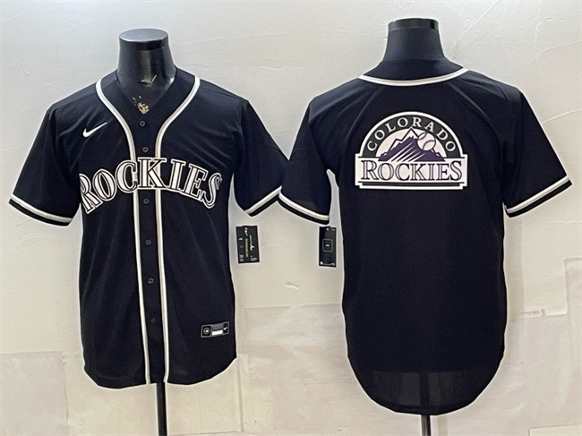 Colorado Rockies Team Big Logo 2026 Fashion Replica Black Out Stitched Baseball Jersey Colorado Rockies Team Big Logo 2026 Fashion Replica Black Out Stitched Baseball Jersey