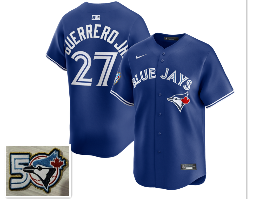 Toronto Blue Jays #27 Vladimir Guerrero Jr. Royal 50th Anniversary Alternate Limited Jersey Toronto Blue Jays #27 Vladimir Guerrero Jr. Royal 50th Anniversary Alternate Limited Jersey
