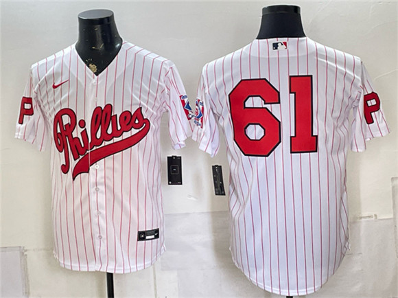 Philadelphia Phillies #61 Cristopher Sanchez White 2026 Field of Dreams Stadium Stitched Baseball Jersey Philadelphia Phillies #61 Cristopher Sanchez White 2026 Field of Dreams Stadium Stitched Baseball Jersey