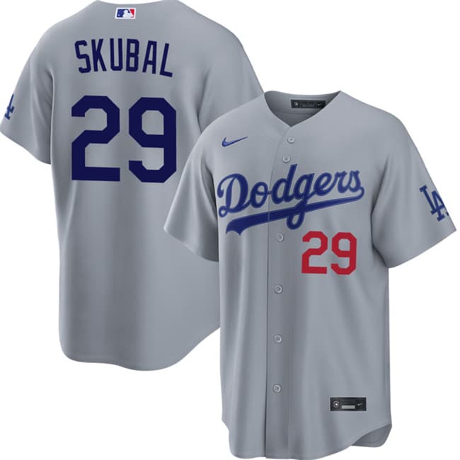 Los Angeles Dodgers #29 Tarik Skubal Gray Cool Base Stitched Baseball Jersey Los Angeles Dodgers #29 Tarik Skubal Gray Cool Base Stitched Baseball Jersey