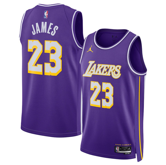 Los Angeles Lakers #23 LeBron James Purple 2025 Statement Edition Stitched Basketball Jersey Los Angeles Lakers #23 LeBron James Purple 2025 Statement Edition Stitched Basketball Jersey