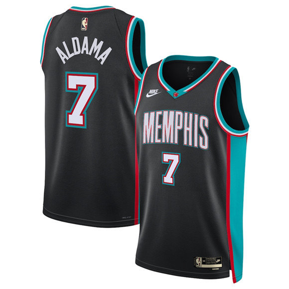 Memphis Grizzlies #7 Santi Aldama Black 2025 Classic Edition Stitched Basketball Jersey Memphis Grizzlies #7 Santi Aldama Black 2025 Classic Edition Stitched Basketball Jersey