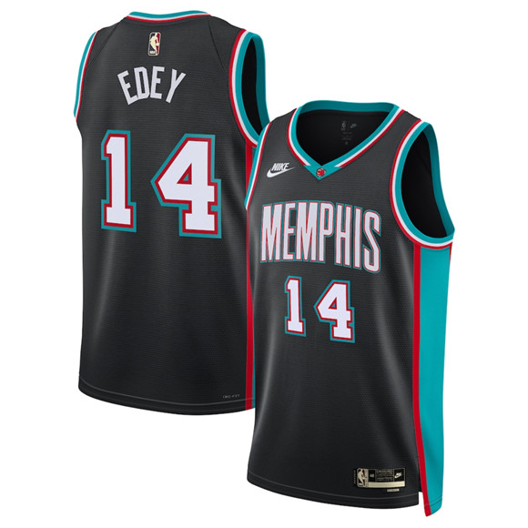 Memphis Grizzlies #14 Zach Edey Black 2025 Classic Edition Stitched Basketball Jersey Memphis Grizzlies #14 Zach Edey Black 2025 Classic Edition Stitched Basketball Jersey