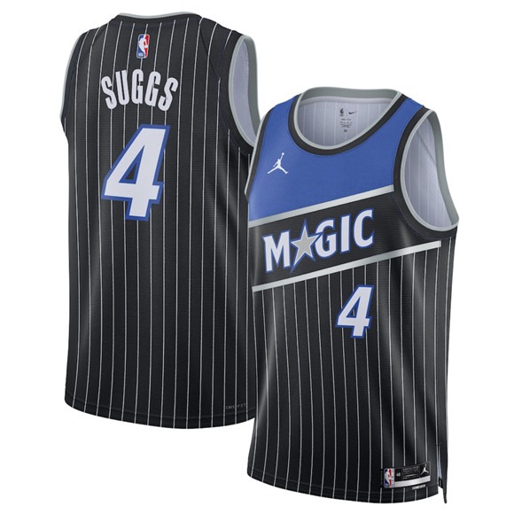 Orlando Magic #4 Jalen Suggs Black 2025 Statement Edition Stitched Basketball Basketball Jersey Orlando Magic #4 Jalen Suggs Black 2025 Statement Edition Stitched Basketball Basketball Jersey