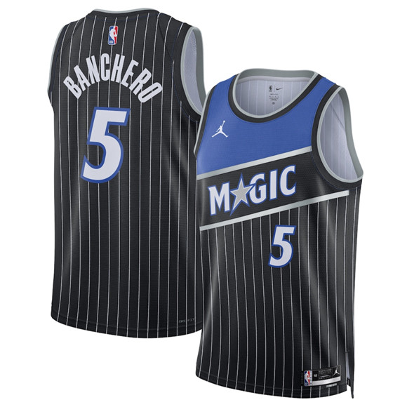 Orlando Magic #5 Paolo Banchero Black 2025 Statement Edition Stitched Basketball Jersey Orlando Magic #5 Paolo Banchero Black 2025 Statement Edition Stitched Basketball Jersey