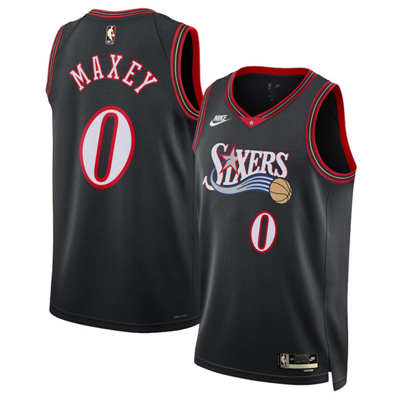 Philadelphia 76ers #0 Tyrese Maxey Black 2025 Classic Edition Stitched Jersey Philadelphia 76ers #0 Tyrese Maxey Black 2025 Classic Edition Stitched Jersey
