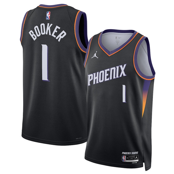 Phoenix Suns #1 Devin Booker Black 2025 Statement Edition Stitched Basketball Jersey Phoenix Suns #1 Devin Booker Black 2025 Statement Edition Stitched Basketball Jersey