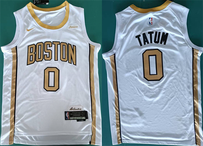 Boston Celtics #0 Jayson Tatum White Stitched Basketball Jersey Boston Celtics #0 Jayson Tatum White Stitched Basketball Jersey