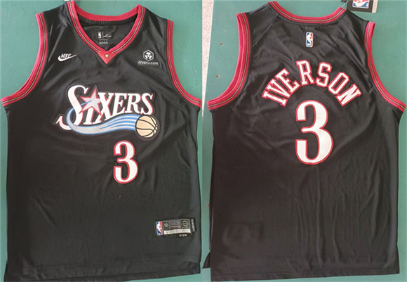 Philadelphia 76ers #3 Allen Iverson Black 2025 Classic Edition Stitched Stitched Jersey Philadelphia 76ers #3 Allen Iverson Black 2025 Classic Edition Stitched Stitched Jersey