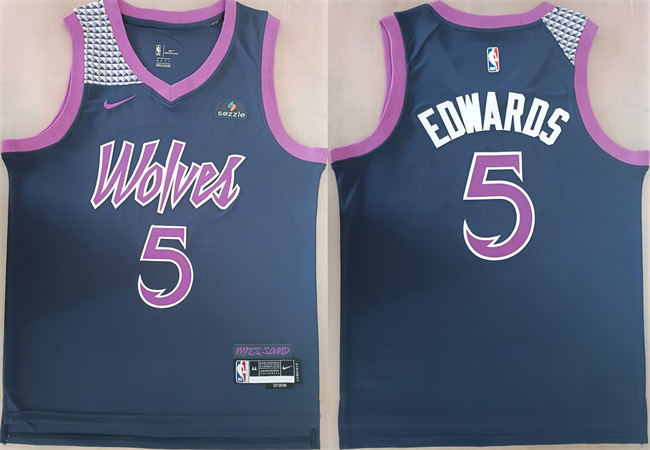 Minnesota Timberwolves #5 Anthony Edwards Navy Stitched jersey Minnesota Timberwolves #5 Anthony Edwards Navy Stitched jersey