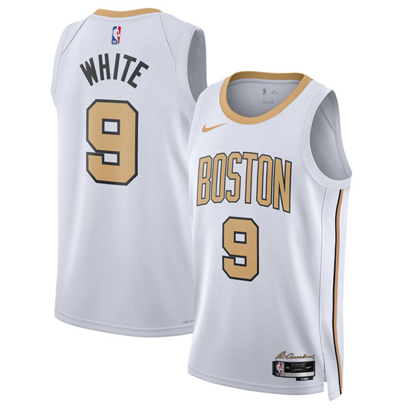 Boston Celtics #9 Derrick White White 2025-26 City Edition Swingman Stitched Basketball Jersey Boston Celtics #9 Derrick White White 2025-26 City Edition Swingman Stitched Basketball Jersey