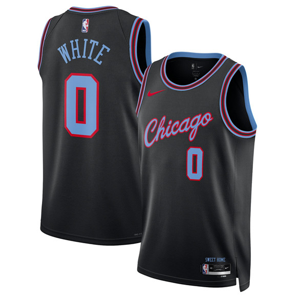 Chicago Bulls #0 Coby White Black 2025-26 City Edition Swingman Stitched Basketball Jersey Chicago Bulls #0 Coby White Black 2025-26 City Edition Swingman Stitched Basketball Jersey