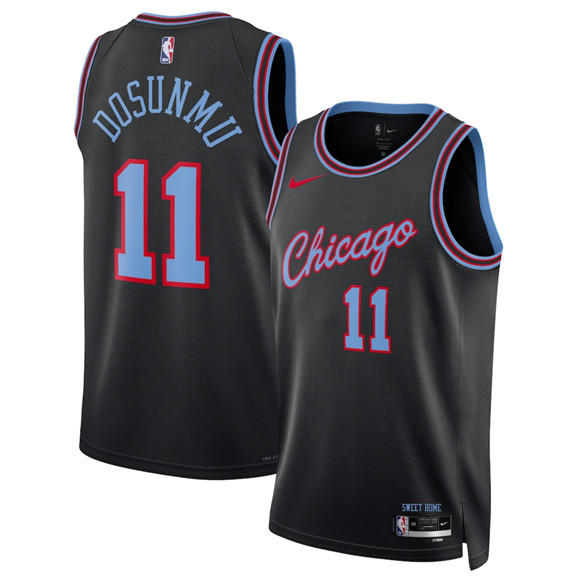 Chicago Bulls #11 Ayo Dosunmu Black 2025-26 City Edition Swingman Stitched Basketball Jersey Chicago Bulls #11 Ayo Dosunmu Black 2025-26 City Edition Swingman Stitched Basketball Jersey