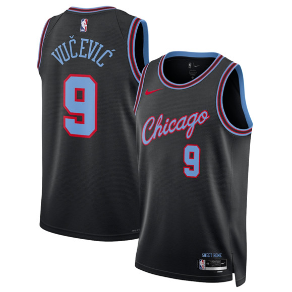 Chicago Bulls #9 Nikola Vu?evi? Black 2025-26 City Edition Swingman Stitched Basketball Jersey Chicago Bulls #9 Nikola Vu?evi? Black 2025-26 City Edition Swingman Stitched Basketball Jersey