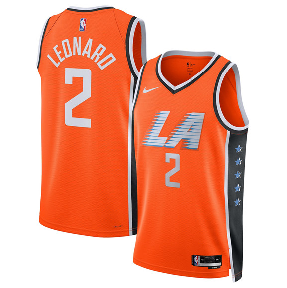 Los Angeles Clippers #2 Kawhi Leonard Orange 2025-26 City Edition Swingman Stitched Jersey Los Angeles Clippers #2 Kawhi Leonard Orange 2025-26 City Edition Swingman Stitched Jersey