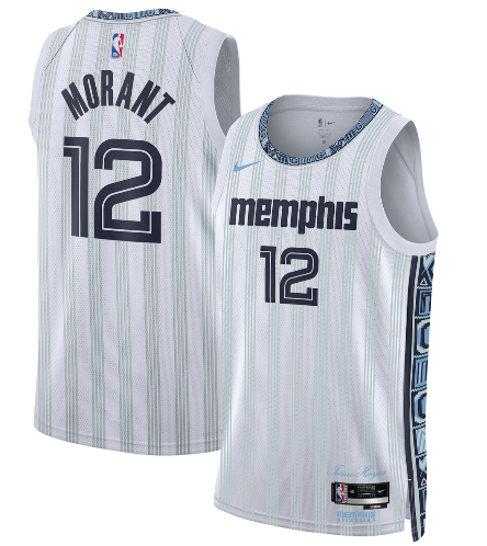 Memphis Grizzlies #12 Ja Morant Gray 2025-26 City Edition Swingman Stitched Jersey Memphis Grizzlies #12 Ja Morant Gray 2025-26 City Edition Swingman Stitched Jersey