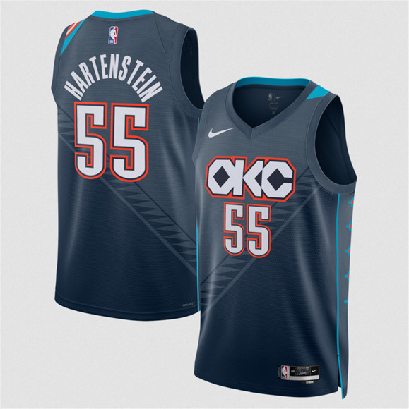 Oklahoma City Thunder #55 Isaiah Hartenstein Navy 2025-26 City Edition Swingman Stitched Basketball Jersey Oklahoma City Thunder #55 Isaiah Hartenstein Navy 2025-26 City Edition Swingman Stitched Basketball Jersey