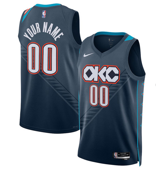 Oklahoma City Thunder Active Player Custom Navy 2025-26 City Edition Swingman Stitched Basketball Jersey Oklahoma City Thunder Active Player Custom Navy 2025-26 City Edition Swingman Stitched Basketball Jersey