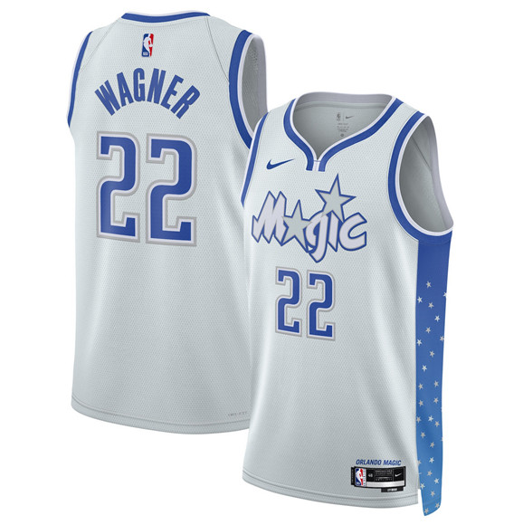Orlando Magic #22 Franz Wagner Silver 2025-26 City Edition Stitched Basketball Jersey Orlando Magic #22 Franz Wagner Silver 2025-26 City Edition Stitched Basketball Jersey