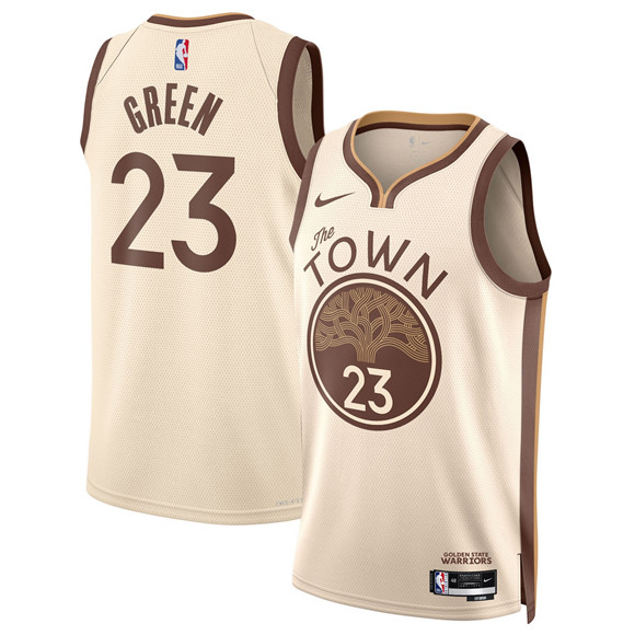 Golden State Warriors #23 Draymond Green Tan 2025-26 City Edition Stitched Basketball Jersey Golden State Warriors #23 Draymond Green Tan 2025-26 City Edition Stitched Basketball Jersey