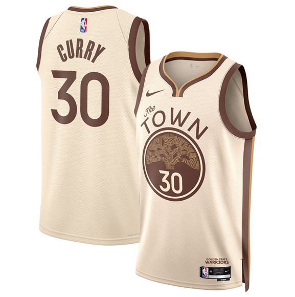 Golden State Warriors #30 Stephen Curry Tan 2025-26 City Edition Stitched Basketball Jersey Golden State Warriors #30 Stephen Curry Tan 2025-26 City Edition Stitched Basketball Jersey