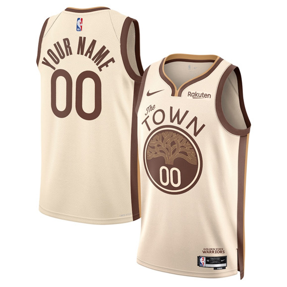 Golden State Warriors Active Player Custom Tan 2025-26 City Edition Stitched Basketball Jersey Golden State Warriors Active Player Custom Tan 2025-26 City Edition Stitched Basketball Jersey